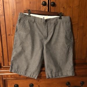 Oxford Black/Grey Flat Front Shorts